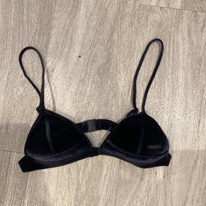 Triangl Black Velvet Bikini Top